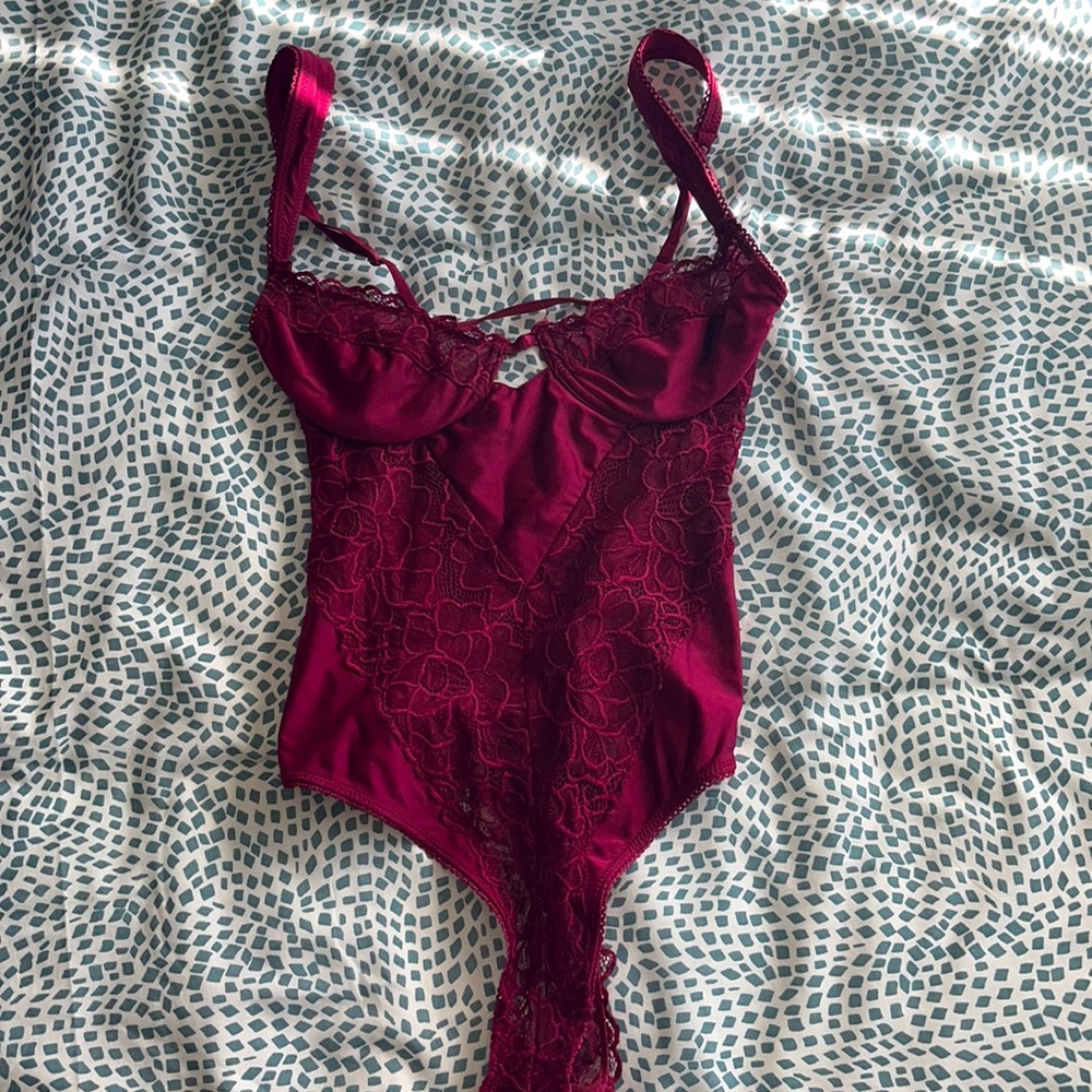 Crimson lingerie bodysuit